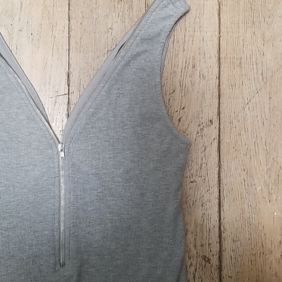 Forever 21 Grey Bodycon Ribbed Stretch Dress M - Picture 2 of 4